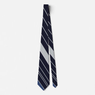Blue and White Striped Pattern Tie