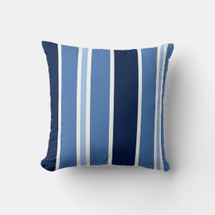 Blue and White Striped Pillow Beach House
