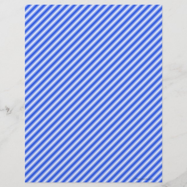 Blue and White Striped Scrapbook Paper (Front)
