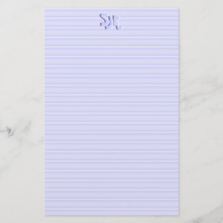 Blue and White Striped Stationery Paper Monogram