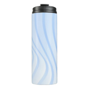 Blue and white striped textile thermal tumbler