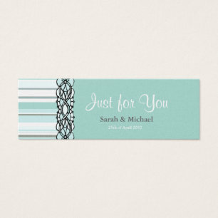Blue and white striped Wedding favour Gift tag