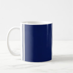 Blue and White Striped with black accents Coffee Mug