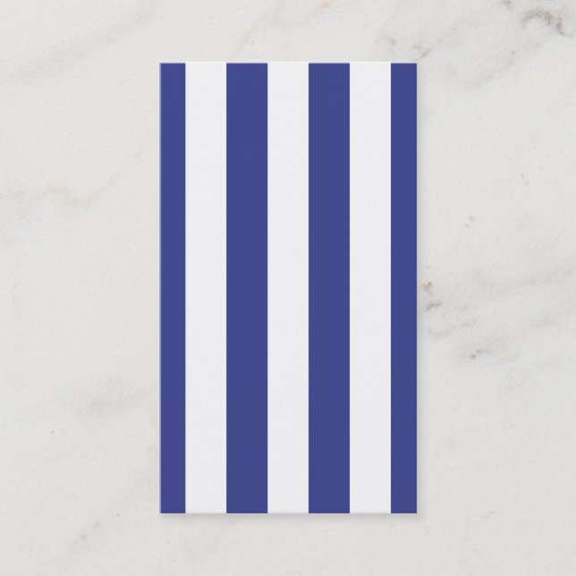 Blue and White Stripes Business Card (Front)