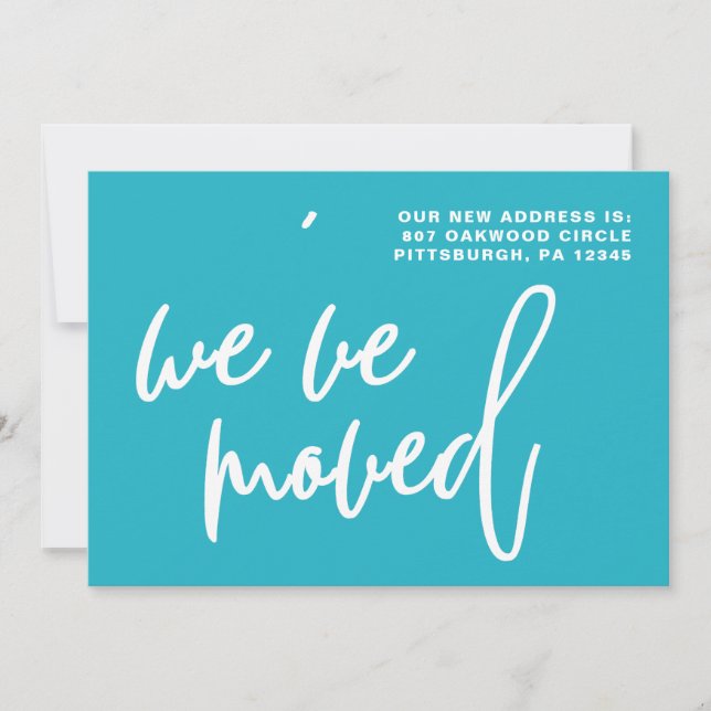 Blue and White Stripes Change of Address Announcement (Front)