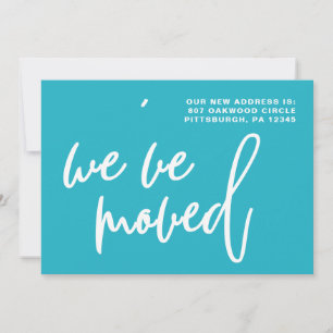 Blue and White Stripes Change of Address Announcement