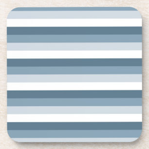 Blue and White Stripes Coaster