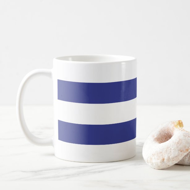 Blue And White Striped Coffee & Travel Mugs Zazzle UK