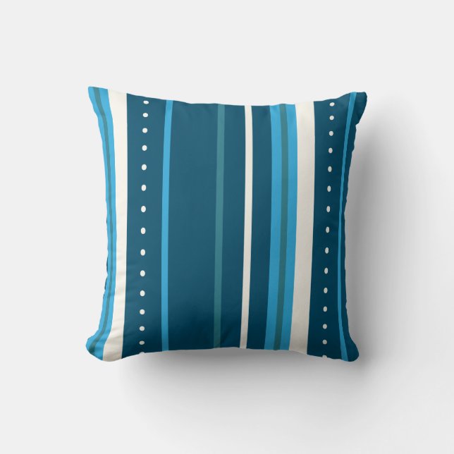 Blue and White Stripes Cushion (Front)