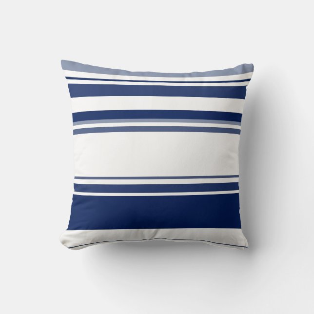 Blue and White Stripes Cushion (Front)