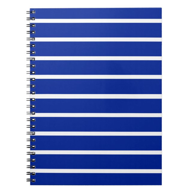 Blue and White Stripes Design Notebook (Front)