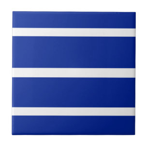 Blue and White Stripes Design Tile