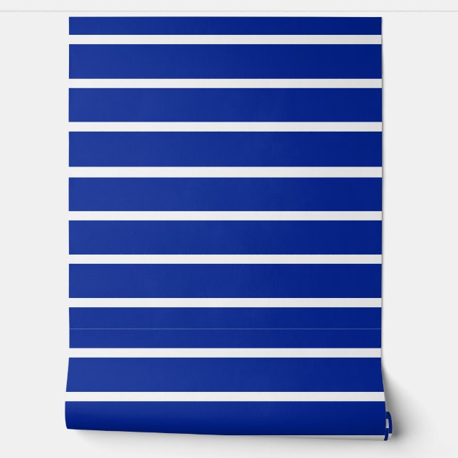 Blue and White Stripes Design Wallpaper (Unrolling)