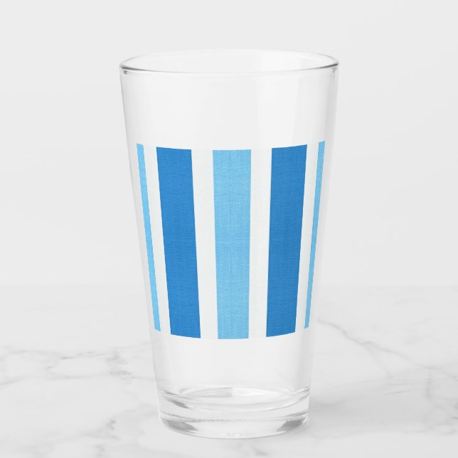 Blue and White Stripes Glass (Front)