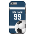 Blue and White Stripes Jersey Soccer Ball