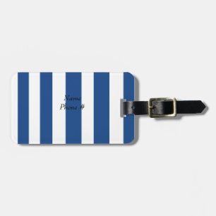 Blue And White Stripes Luggage Tag