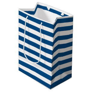 Blue and White Stripes Medium Gift Bag