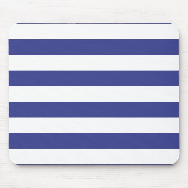 Blue and White Stripes Mouse Mat (Front)
