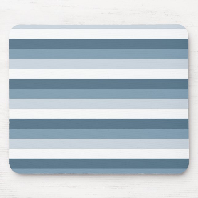 Blue and White Stripes Mouse Mat (Front)