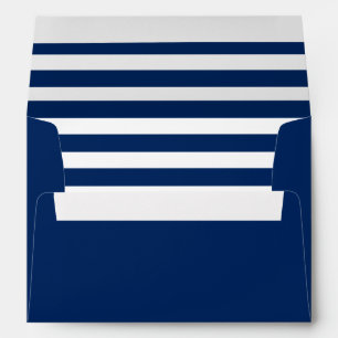 Blue and White Stripes Nautical Blue Envelope