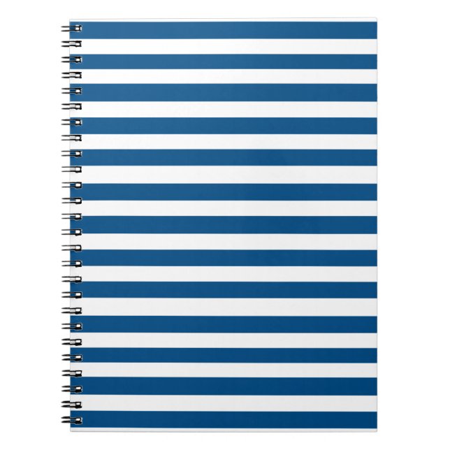 Blue and White Stripes Notebook (Front)
