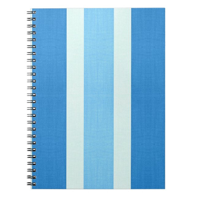 Blue and White Stripes Notebook (Front)