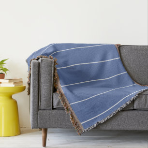 Blue and White Stripes Pattern  Sh Throw Blanket