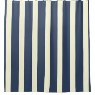 Blue and white stripes shower curtain
