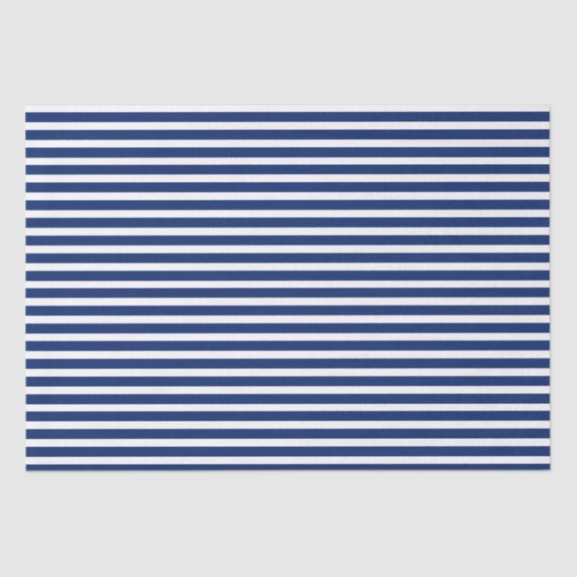 Blue and White Stripes Tissue Paper (Front)