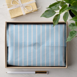 Blue and White Stripes Tissue Paper