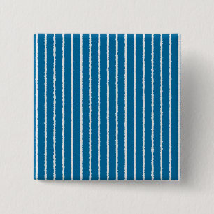Blue and White Stripes with Uneven Lines 15 Cm Square Badge