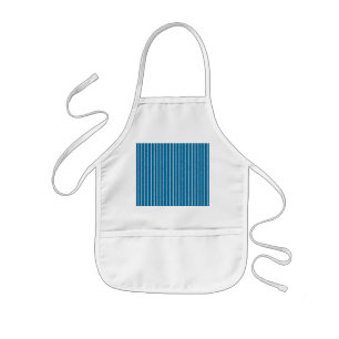 Blue and White Stripes with Uneven Lines Kids Apron