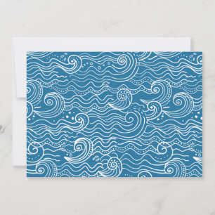 Blue and White Summer Ocean Waves  Announcement