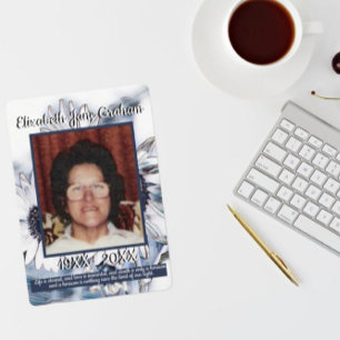 Blue and White Sunflower Art   Photo   Funeral     Programme