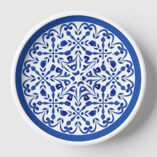 Blue and White Talavera Two Clock