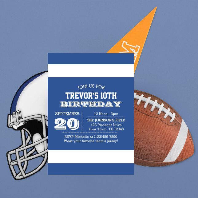 Blue and White Team Birthday Invitation (Creator Uploaded)