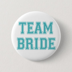 Blue and White Team Bride 6 Cm Round Badge