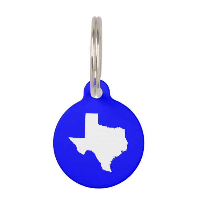 Blue and White Texas Pet Tag (Front)