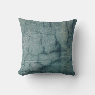 Blue and white textile with water droplets cushion