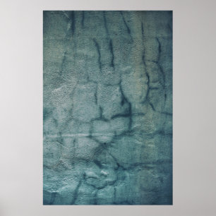 Blue and white textile with water droplets poster