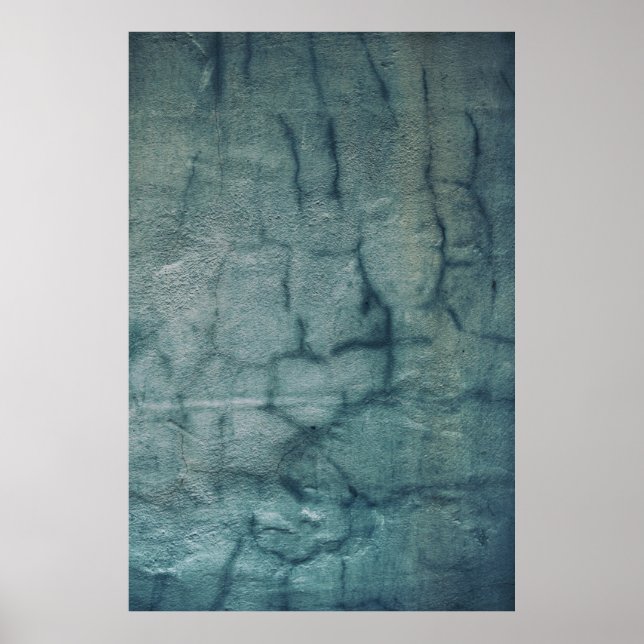 Blue and white textile with water droplets poster (Front)
