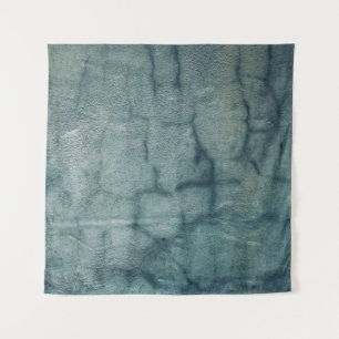 Blue and white textile with water droplets tapestry