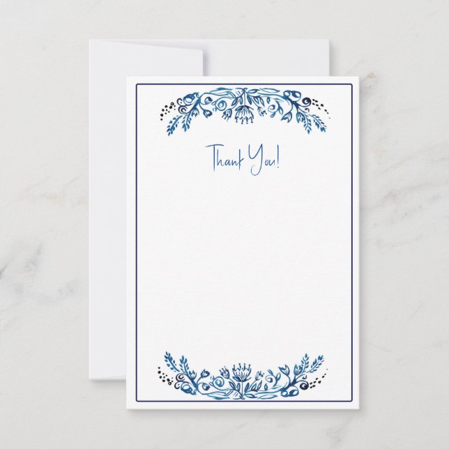 Blue and White Thank You Cards (Front)