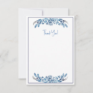 Blue and White Thank You Cards