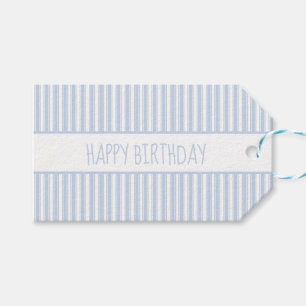 Blue and White Ticking Stripe Personalised Gift Tags
