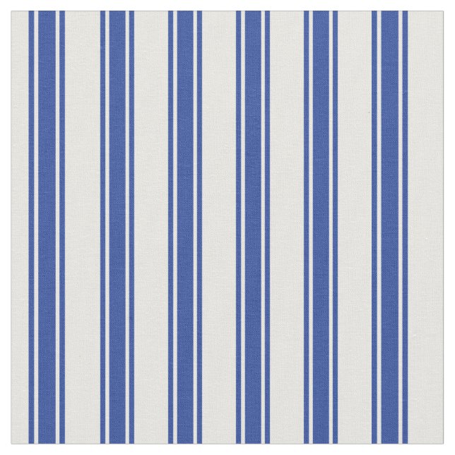 Blue and White Ticking Stripes Fabric (Close Up)