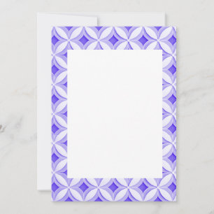 Blue and white tile border blank invitation