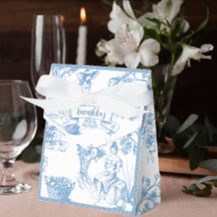 Blue and White Toile de Jouy Bridal Shower Favour Box