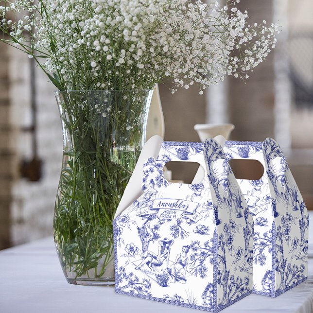 Blue and White Toile de Jouy Bridal Shower Favour Box (Creator Uploaded)