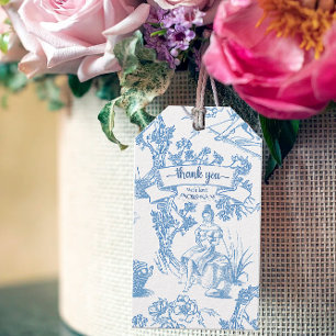 Blue and White Toile de Jouy Bridal Shower Gift Tags